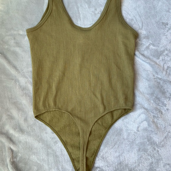 Olive green Urban Outfitters body suit tank top - Picture 3 of 4